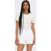 ONLY Kurzarmshirt ONLFENJA LIFE SS AOP TOP JRS NOOS Baumwollmischung, Cropped Fit, Rundhals