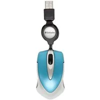 Verbatim Verbatim Go Mini Maus USB Optisch Karibikblau 3 Tasten 1000 dpi mit Mäuse