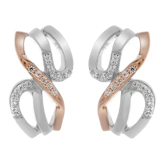 Orphelia 'Sally' Ohrstecker für Damen, 925er Sterlingsilber, Silber/Roségold ZO-7230
