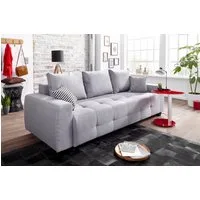 OTTO home Schlafsofa Bella, B: 241 cm, Liegefl. 142x194 cm, Bettfunktion, Bettkasten & 2 Zierkissen, Federkern
