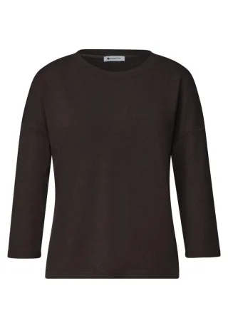 Street One - Shirt in Strickoptik braun - Gr. - 40
