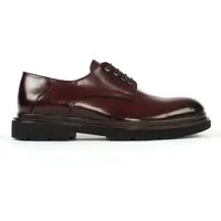 Celal Gültekin Leder Derby Plateau Business Herren Schnürschuh Glanzleder Derby, Echtleder-Futter, Bordeaux, 40
