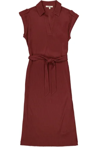 Garcia - Geripptes Midikleid rot - Gr. - S