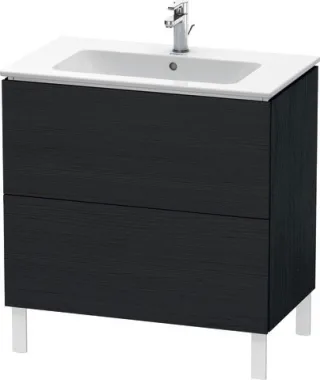 Duravit L-Cube Waschtischunterbau bodenstehend Eiche Schwarz Matt 820x481x704 mm - LC662601616 LC662601616