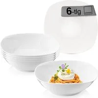 SÄNGER Pastateller Set Bilgola, Weiß, (6 St), Pastaschalen Set, Porzellan, 6 Personen, Premium Collection