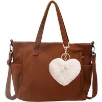 Zaewry Schultertasche Cord Tasche Damen, Beuteltasche Stofftasche, Groß Shopper Tasche (Strandtasche, Handtasche, Umhängetasche), für School Schule Arbeit Büro Reisen Einkaufen Alltag