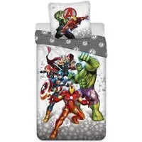 Jerry Fabrics Bettwäsche Marvel Avengers - Wende-Bettwäsche-Set, 135x200 & 80x80, Baumwolle, 100% Baumwolle
