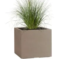 Pflanzwerk® Pflanzkübel CUBE Premium Fiberglas Blumenkübel Frostbeständig mit Lotus-Effekt, Lotus-Effekt - Handgefertigt - Eckig - Frostbeständig