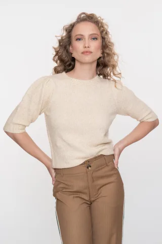 Geisha Fashion Women - Pullover lurex off-white/gold - Gr. - XXXL