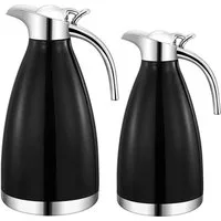 Cheffinger Isolierkanne 2er Set Edelstahl Thermoskanne Isolierkanne Thermosflasche Kaffeekanne