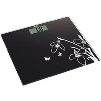 Melchioni Personenwaage FLAT Digitalwaage Ultradünn, bis 150 kg, gehärtetes Glas, LCD-Display
