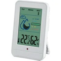 Miraval Klimamesser Miraval Raumklimastation Weiß, (Inklusive Akku), Thermometer, Hygrometer, LED-Warnung, Lüftungsempfehlung