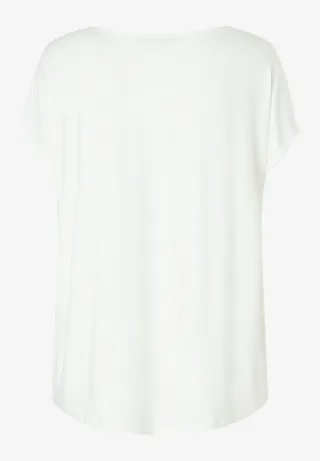 MORE & MORE - Shirt mit Satinfront weiß - Gr. - 46