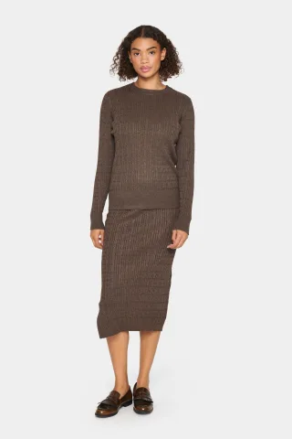 Strickpullover Gerade Passform brown