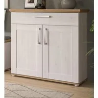 Inn.Furn Schuhkommode Mirano (Kommode in weiß Lerche mit Eiche Artisan, 95 x 92 cm), Landhaus modern