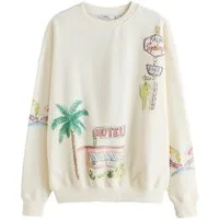 Next Sweatshirt Sweatshirt mit Perlenbesatz, Summer Motel (1-tlg)