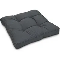 Beautissu Sitzkissen Lounge Kissen Outdoor Grau XLuna, 40x40cm, Sitzkissen Gartenstuhl 10 cm dick Sitzpolster Auflagen für Gartenmöbel