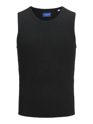 JACK&JONES - JORMARRAKECH KNIT TANK TOP black - Gr. - S
