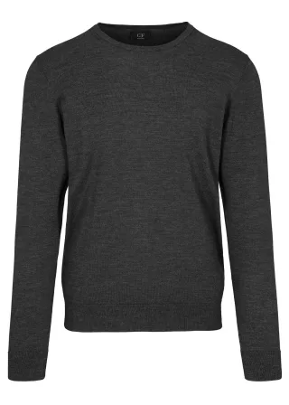 COMMANDER Finest Clothing - Rdh.-Pullover, uni winter grey mel. - Gr. - 3XL