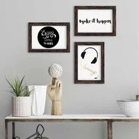 PHOTOLINI Bilderrahmen 3er Set modern mit bruchsicherem Acrylglas, Holz MDF, Fotos & Poster, für 3 Bilder (3er Set), Posterrahmen 10x15 cm zum Aufhängen & Aufstellen
