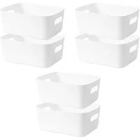 FELIXLEO Aufbewahrungsbox Aufbewahrungsbox Aufbewahrungskorb Regal Kunststoffbox (Weiß) (12 St)
