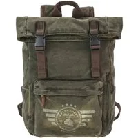 Greenburry Tagesrucksack "Aviator" Explorer No1 Canvas 36x41cm khaki, mit Tabletfach, rustikaler Vintagestil