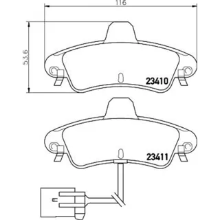 Hella Bremsbel?ge hinten Ford Contour Ford Cougar Mondeo 8DB355012-201