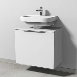 Sanipa 3way Universal-Waschtischunterbau mit 1 Auszug, Weiß-Soft UM60043