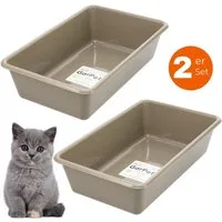 GarPet Katzentoilette 2x Katzenklo Katzentoilette Kitten Katzen Schalentoilette Doppelpack