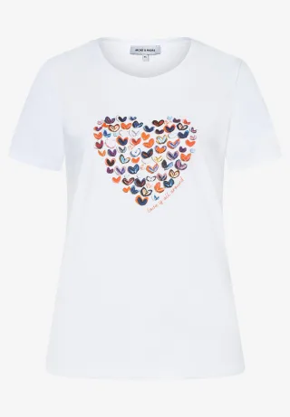 MORE & MORE - T-Shirt mit Herz weiß - Gr. - 38