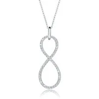 Elli Premium Kette mit Anhänger Infinity Weiß 925 Sterling Silber, mit Kristallen von Swarovski®, Infinity