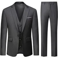 Allthemen Anzug (3 tlg) im Slim Fit ein Knopf Anzüge für Hochzeit