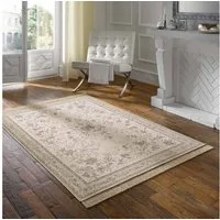 TaraCarpet Teppich Palazzo Royal Antique Roses Bordüre, rechteckig, Höhe: 6 mm, Bordüre Seiden Optik B.grau Wohnzimmer Schlafzimmer Esszimmer 135x195