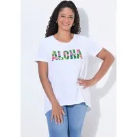 Angel of Style T-Shirt T-Shirt A-Linie Aloha Schriftzug Halbarm