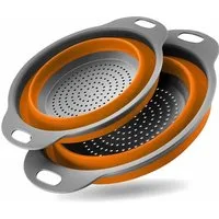König Design Seiher 2er Set Faltbares Küchensieb Nudelsieb, Silikon / Kunststoff, (Set, 2-St., 2 Größen), Seiher Sieb, Küche Silikon Klappbar Abtropfsieb Nudelsieb
