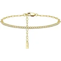 Suzan Gold Tennisarmband 925 Silber vergoldet Glimmence Paperclip Zirkonia
