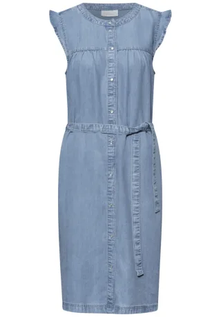 Street One - Ärmelloses Midikleid mit Knopfleiste blau - Gr. - 40