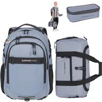 ELEPHANT Schulrucksack Hero Signature Schultasche (Set, 3-tlg., 3 Teile Rucksack Sporttasche Mäppchen Box), Softcase Schulranzen Schulmappe +rsm
