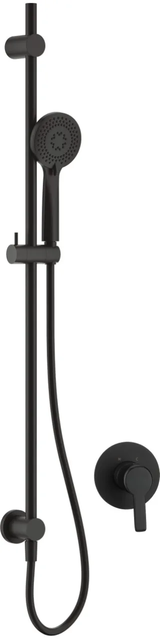 Neuesbad Serie 200 Unterputz-Duschset mit Unterputz-Brausestange, Schwarz NB1DENACN9TP1