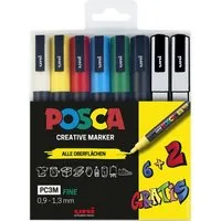uni-ball Lackmarker uni-ball POSCA PC-3M Marker - 6+2 Set