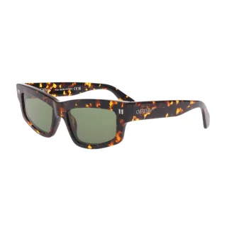 Off White - "Miramar" Schildpatt-Sonnenbrille (Braun/Grün)