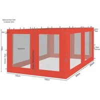 Quick Star Pavillonseitenteil 4 Seitenteile mit Moskitonetz Rankpavillon 3x4 Terra, 1400x195 cm, Mittig angebrachte Reißverschlüsse