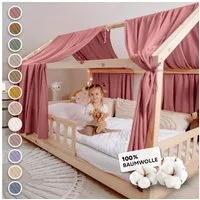 lilimaus Betthimmel Hausbett Himmel 2er-Set aus 100% Musselin - für Kinderbett (1-tlg), Set mit 2 abgestimmten Stoffbahnen - weich & schnell montiert