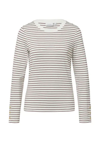 comma - T-Shirt weiß|rot - Gr. - 46