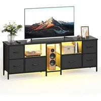 Bestier TV-Schrank TV-Schrank mit mehreren Schubladen, davon 6 Stoffschubladen160*30*55