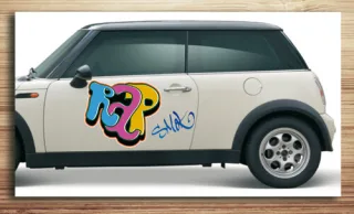 Aufkleber fürs Auto, Autoaufkleber Graffiti Style "Rap Smak"
