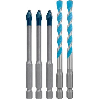 Bosch EXPERT HEX-9 Hard Ceramic und HEX-9 Multi Construction Bohrer 6 mm, 5-teiliges Set - 2608902313