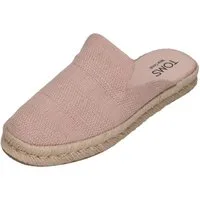 TOMS SANTIAGO MULE Espadrille Pale Rose Metallic Linen Stripe