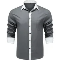 Allthemen Langarmhemd mit Stickmuster Kontrast Langarmhemd Regular Fit