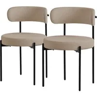ML-DESIGN Polsterstuhl Esszimmerstühle Gruppe Küchenstuhl aus Teddystoff mit Metallbeinen (2 St), Clubstuhl 2er Set Wohnzimmerstuhl Braun moderne Design Lounge Stuhl